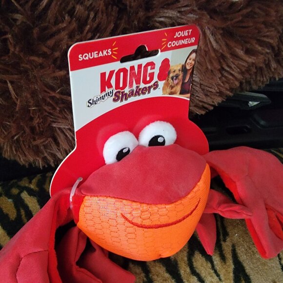 Kong Shakers Crab Vibrant Red and Orange Dog Toy sz med New! - Picture 2 of 3
